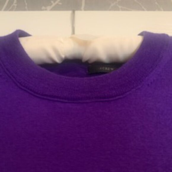 Violet Purple Cashmere Crewneck Sweater with 3/4 Length Sleeves - Picture 2 of 5